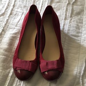 Cole Haan Wedge Flats, Merlot Suede